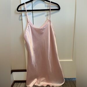 Pink stain silk mini dress, from Amazon, size Medium